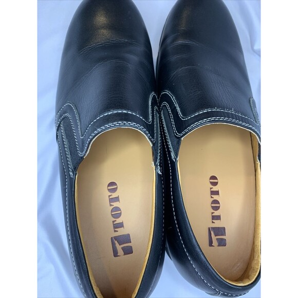 TOTO Men's Invisible Height Increasing Elevator Shoes Black Slip On Loafer 8 - Picture 5 of 9